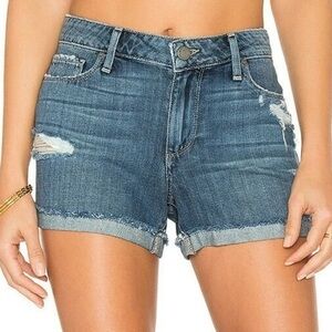 Paige Jimmy Jimmy Distressed Cuffed Hem Short in Amari Destructed Size 32